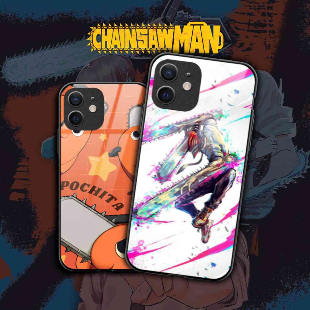 Chainsaw Man Glass Phone Case